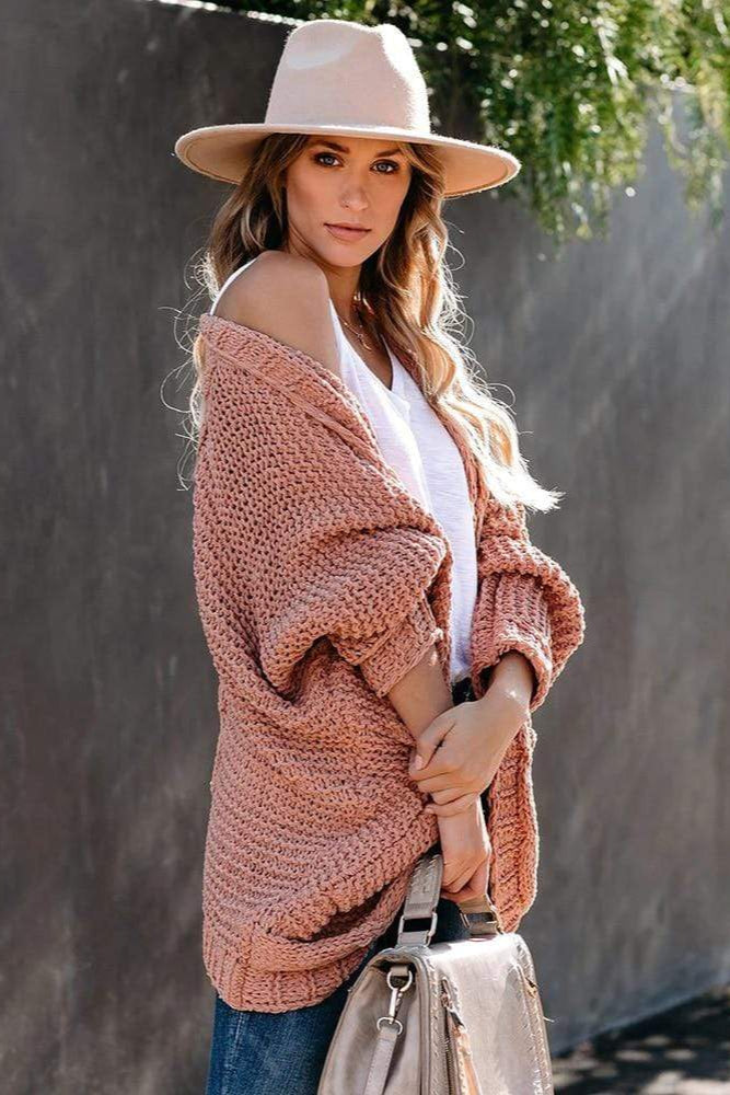 Women's Long Sleeve Cardigan | Knitted with Pockets