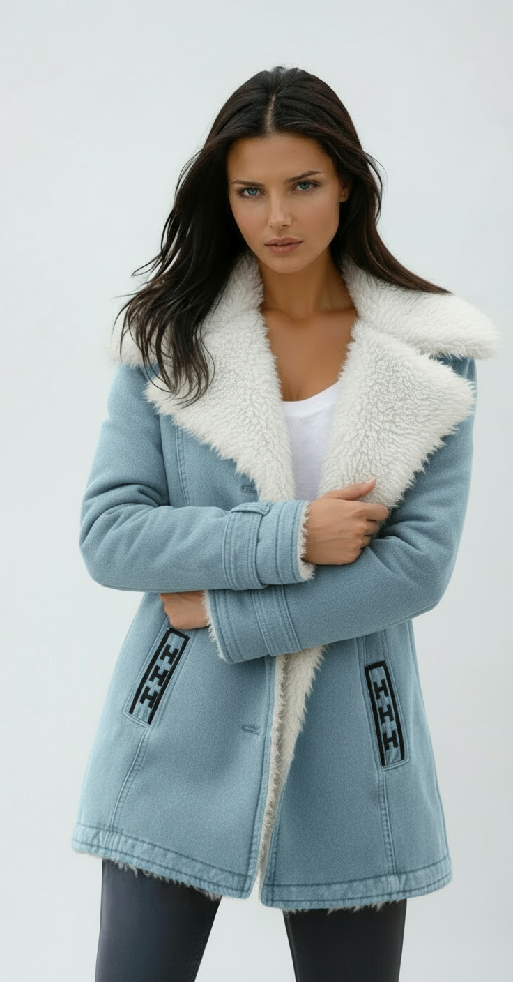 Lirena | Winter Coat Fur Collar & Buttons